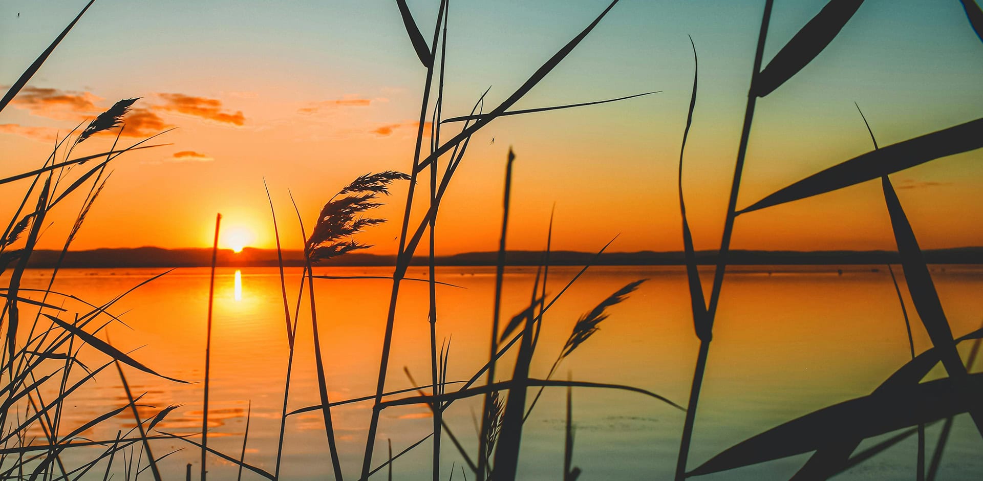 Aurinko laskee horisonttiin.